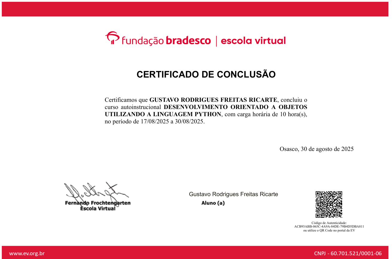 Desenvolvimento orientado a objetos utilizando Python